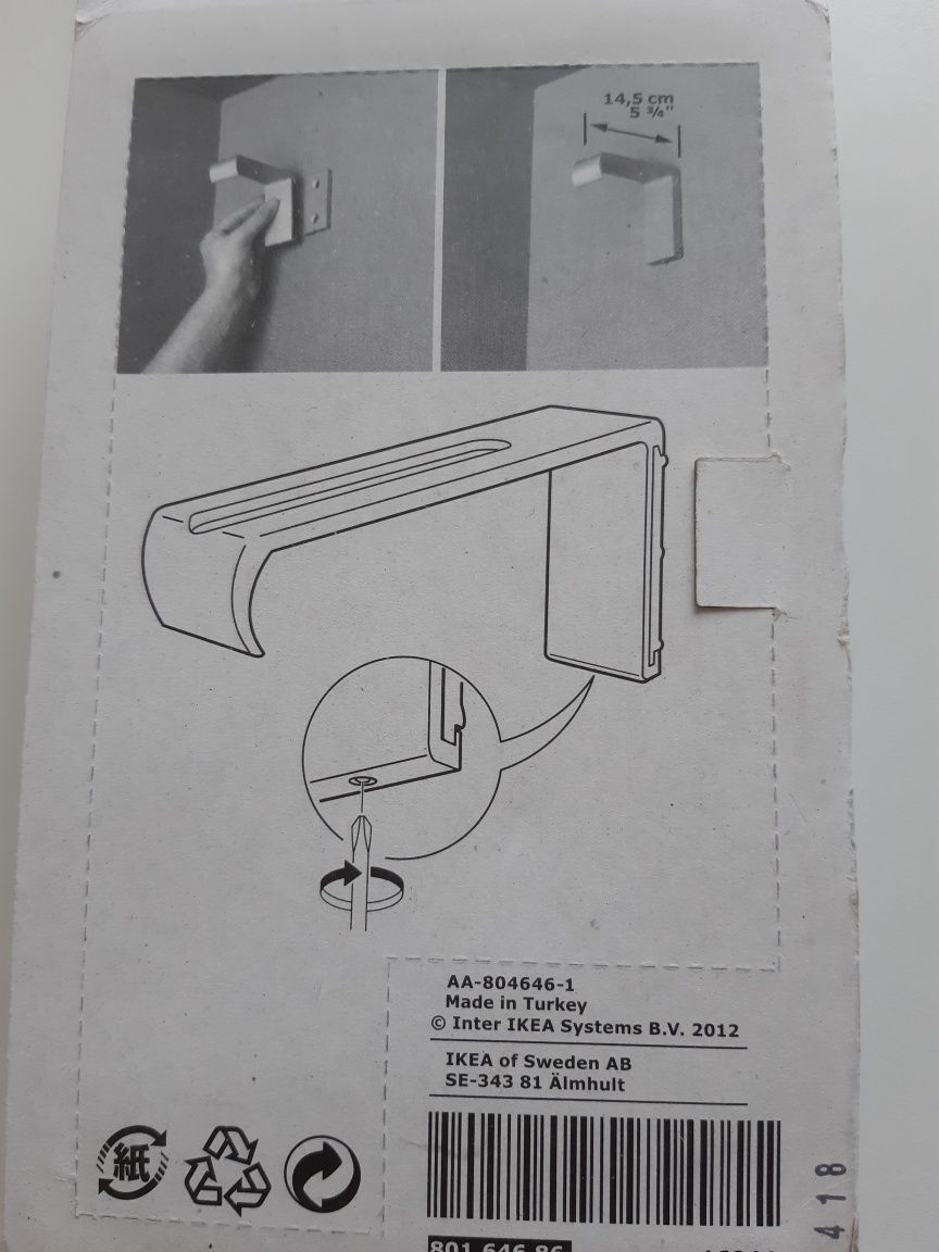 IKEA KVARTAL uchwyt do karniszy (dostępne 3 sztuki)