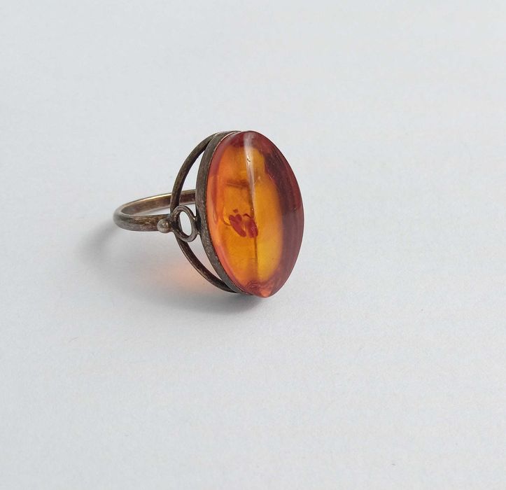 Перстень Кольцо з Янтарем Срібло 875 проба. Вінтаж. СССР