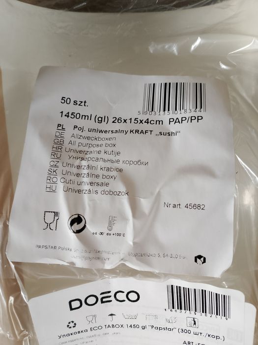 Opakowania/boxy do jedzenia