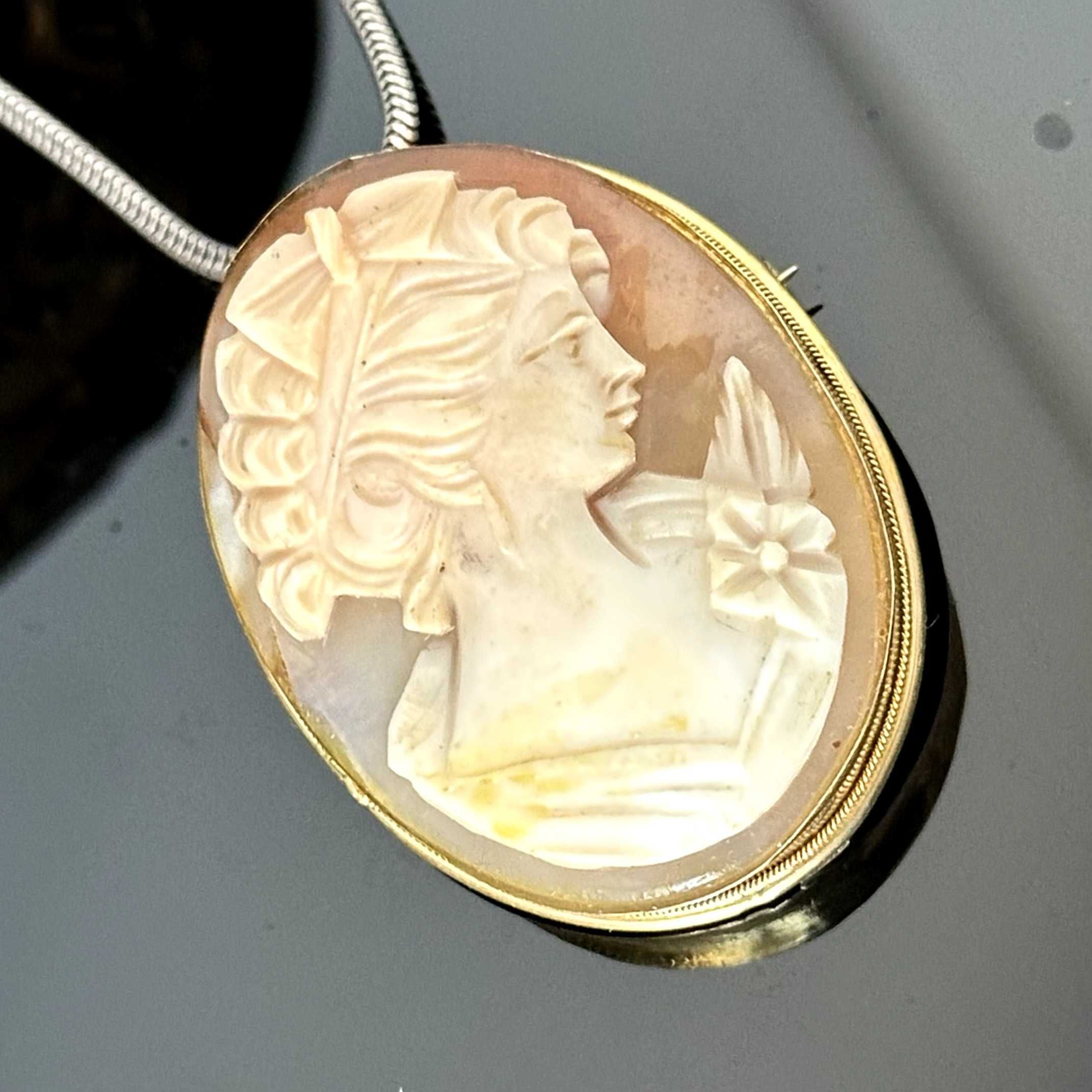 Srebrna Kamea – Art Deco z 1920 roku - Srebro próba 835