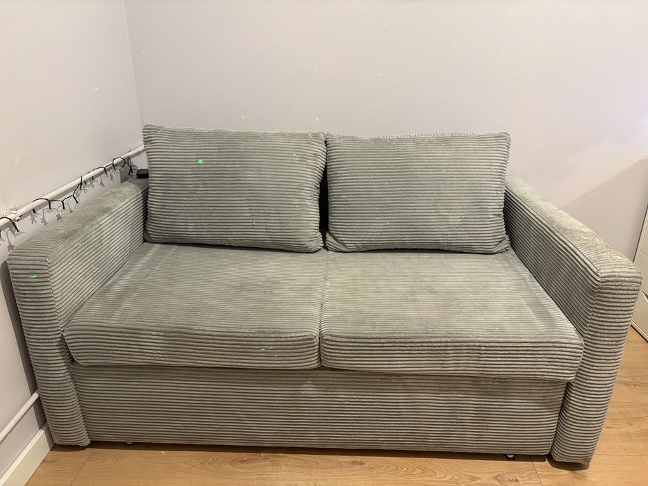 SOFI Sofa amerykanka sztruksowa szara z funkcją spania