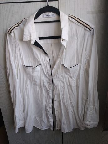Biała elegancka koszula z długim rękawem - rozmiar M
