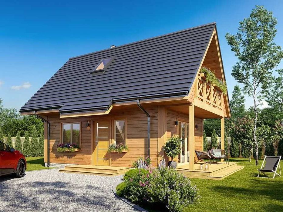 Dom szkieletowy |  budowa domu z drewna | całoroczny | letniskowy