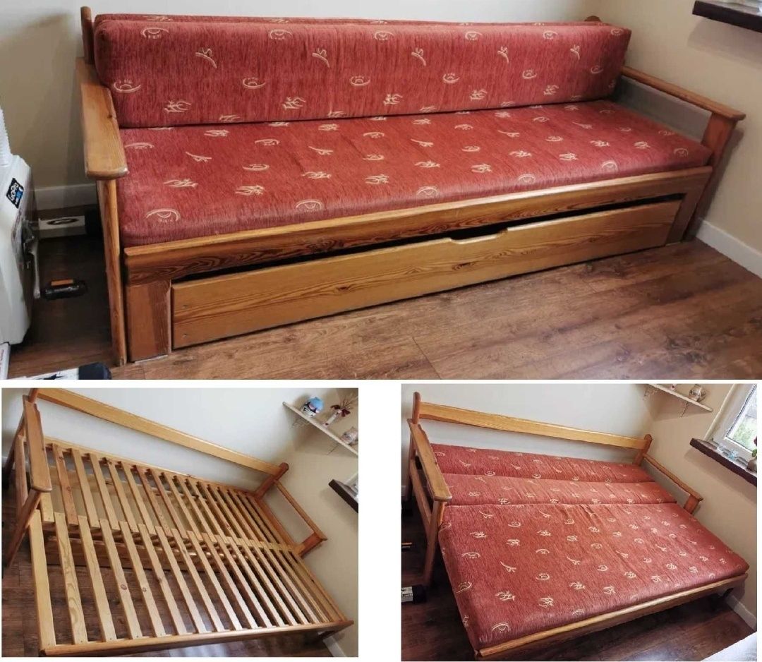 Wersalka łóżko rozsuwane kanapa sofa
lite drewno zamiana