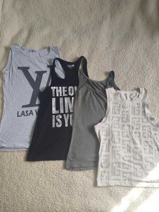 Zestaw paka ubrań damski crop top podkoszulek bokserka sportowa lato