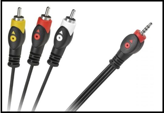 Cabo Jack 3,5mm Macho - 3 RCA Macho (1,5 mts)