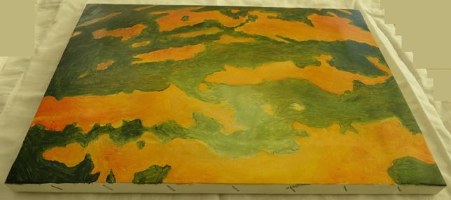 "Abóbora" - textura pintada em óleo sobre tela (40x30cm)