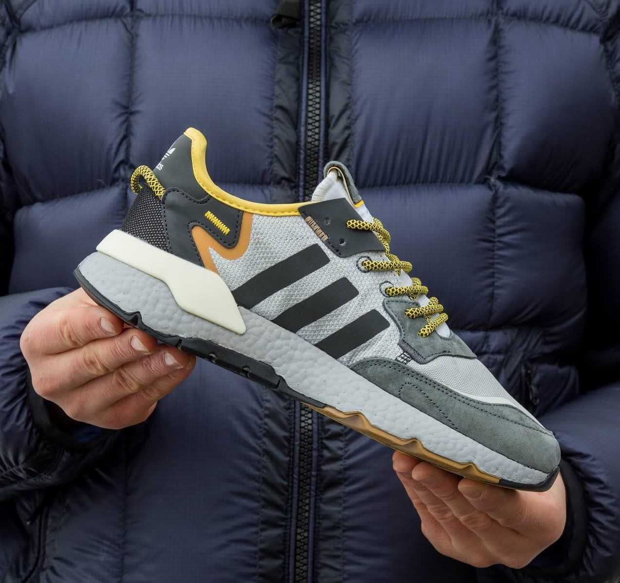 Кросівки Адідас чоловічі Adidas Nite Jogger Boost Core Black Yellow