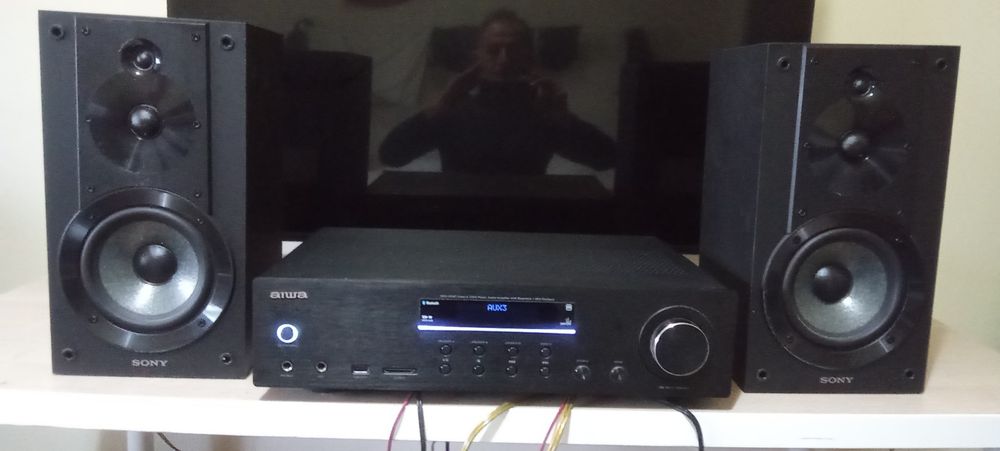 Amplificador aiwa, 2 colunas Sony ss-c55