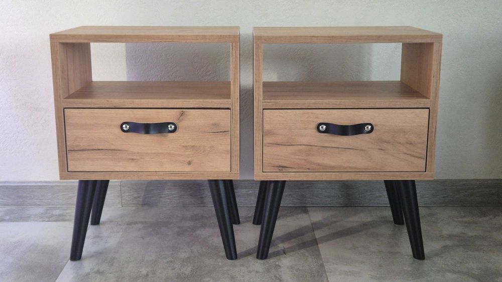 Szafki noce, nakastliki, stoliki loft dąb 2szt. wysokość 53cm