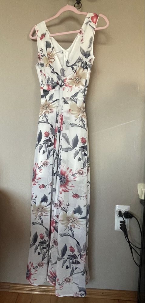 Dluga sukienka sukienka w kwiaty sukienka na wesele elegancka sukienka