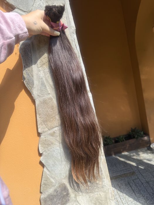 Piekne dlugie dziewicze wlosy braz 62cm