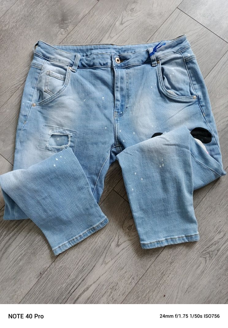 Spodnie jeans panda