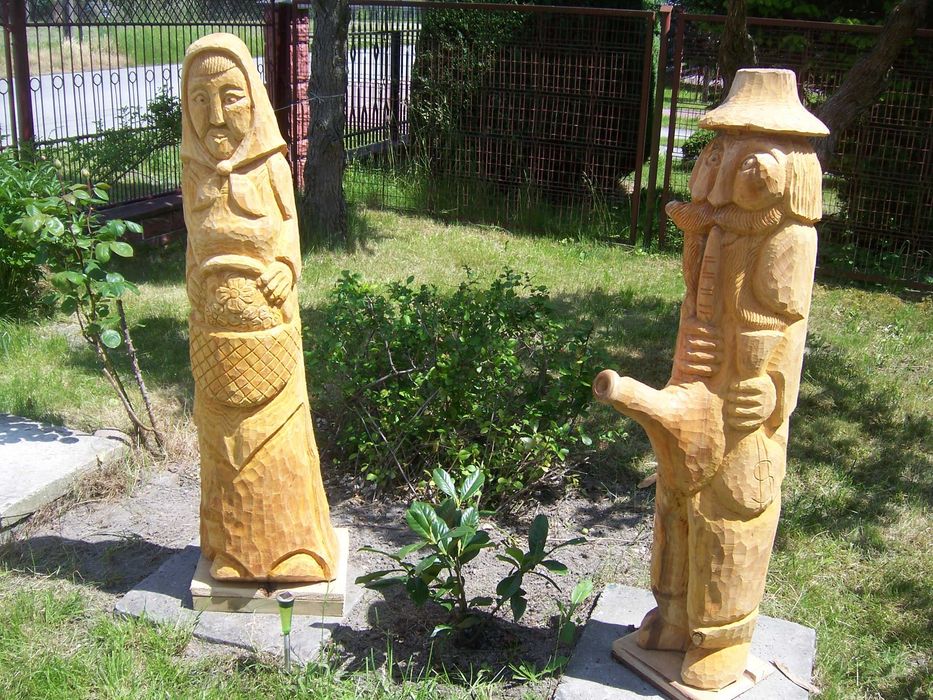 Rzeźby Ogrodowe Z Drewna , Dekoracje Ogrodowe