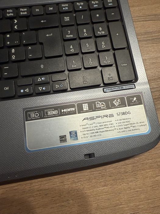 Portátil Acer 5738 DG para peças/reparação