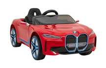 Auto na akumulator BMW i4 Miękkie koła EVA, Skóra, USB, + Tablice red