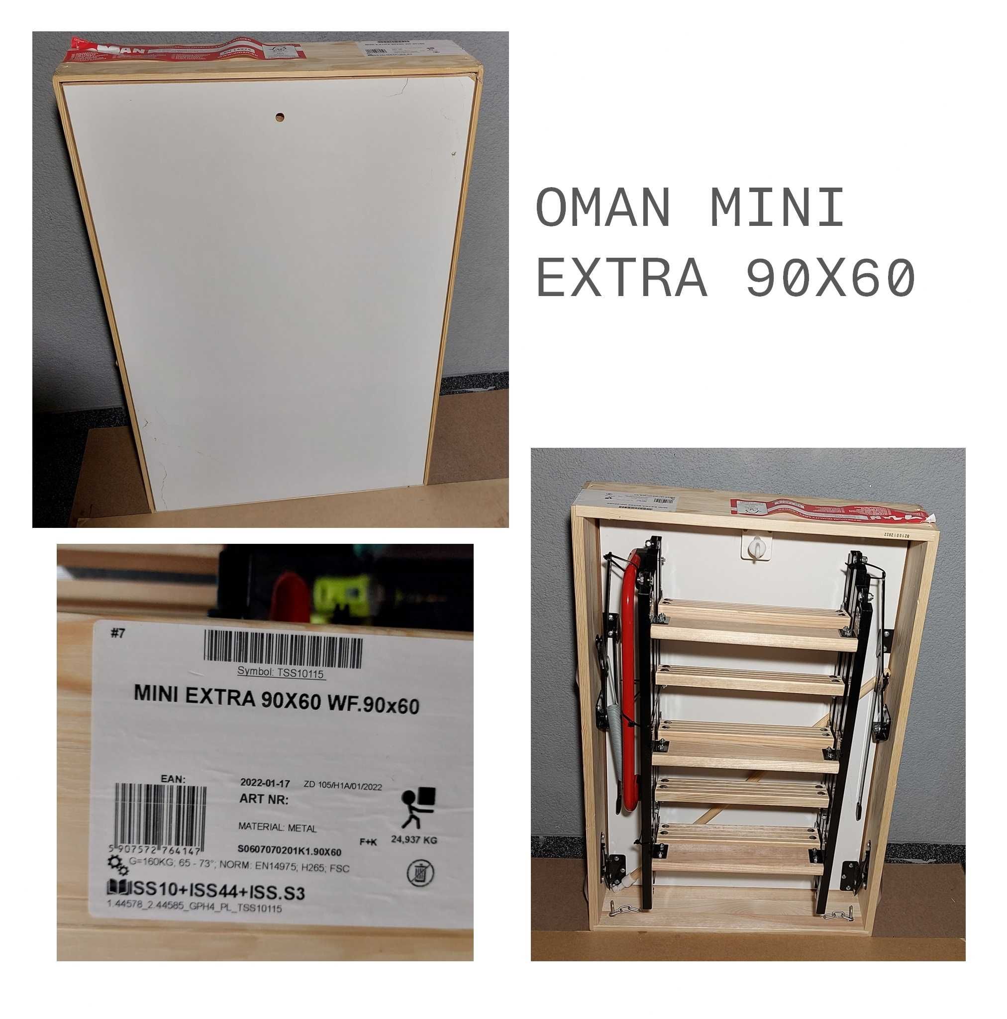 Schody Strychowe Oman Mini Extra 90x80 90x60 110x55 metalowa drabinka