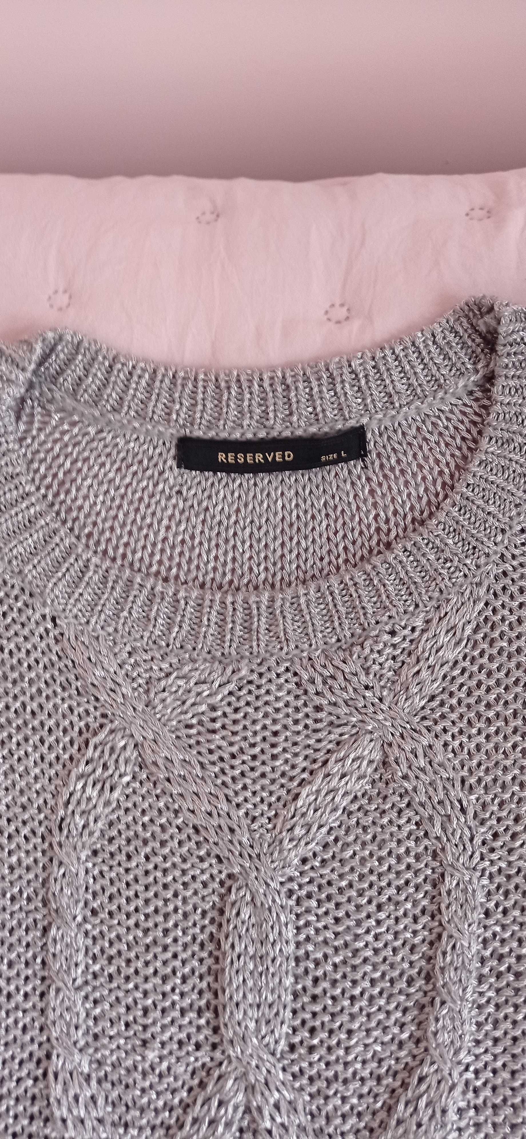Srebrny sweter z jedwabiem