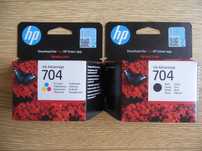 Tusze: HP 704 Czarny 6 ml, HP 704 Kolorowy 5.5 ml NOWE