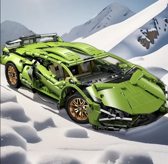 Контсруктор 1300 деталей спортивна машинка36*17см lego technic зелена