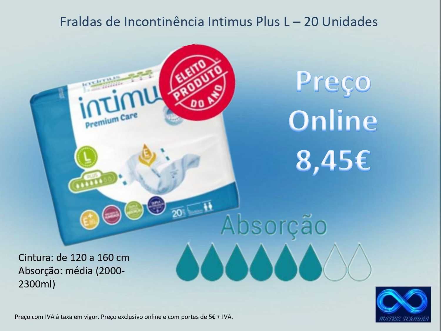 Fraldas de Incontinência Intimus Plus L