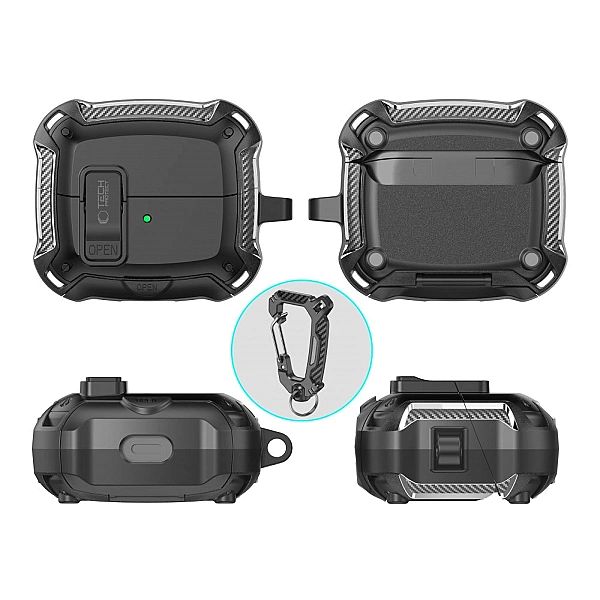 Tech-Protect Carbonox Magsafe Samsung Galaxy Buds 3 / 3 Fe / 3 Pro Bla