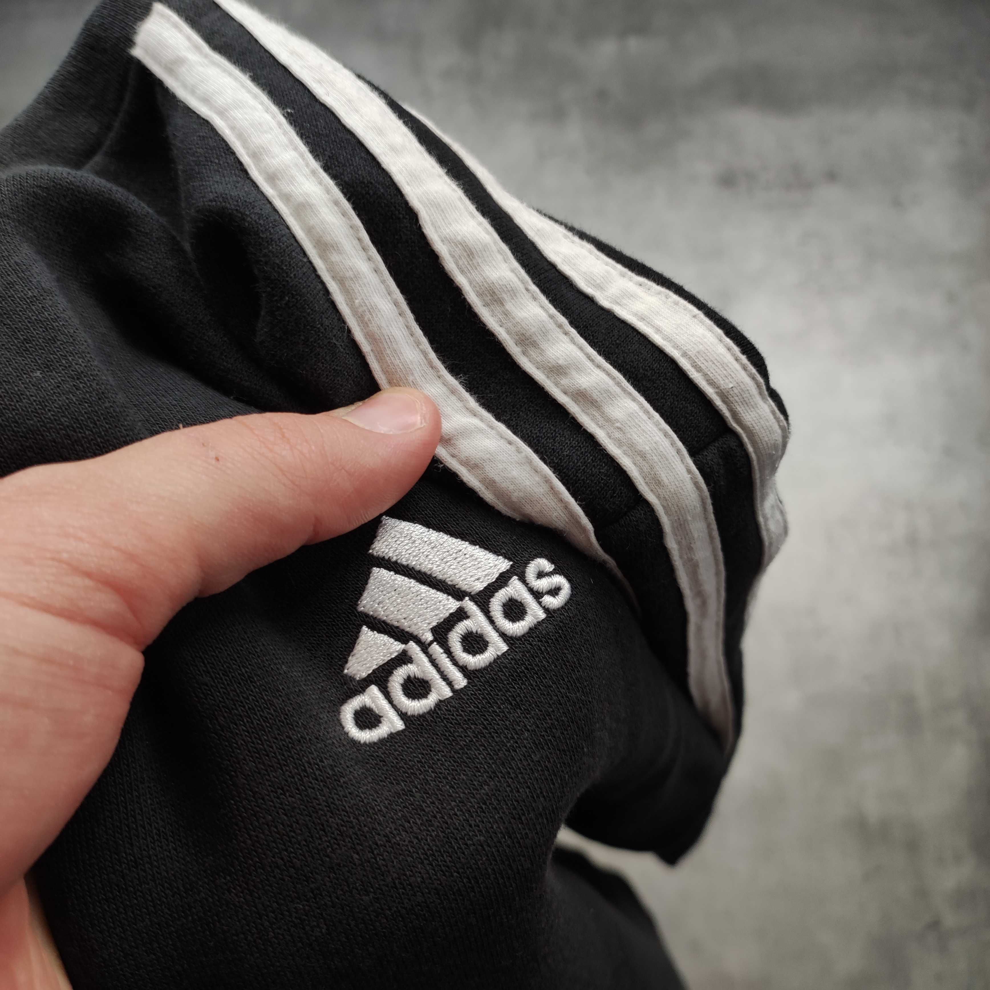MĘSKA Bluza PREMIUM Czarna 3 Paski Adidas Małe Logo Bawełna Casualowa