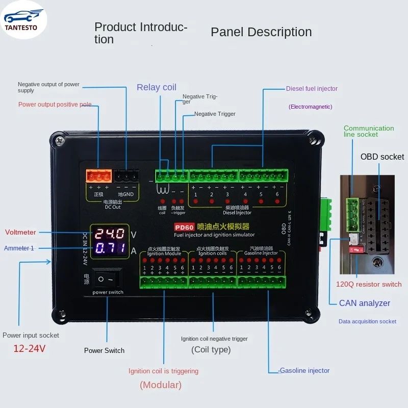 PD60 Симулятор двигателя, проверка ЭБУ на столе