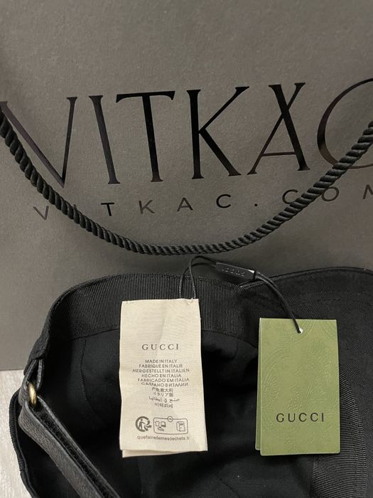 Nowa czapka Gucci canvas gg czarna classic Vitkac  L 59cm