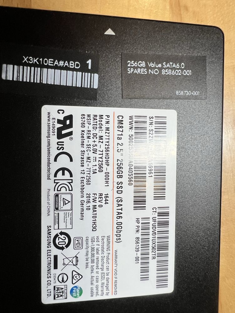 Dyski SSD Samsung 256GB