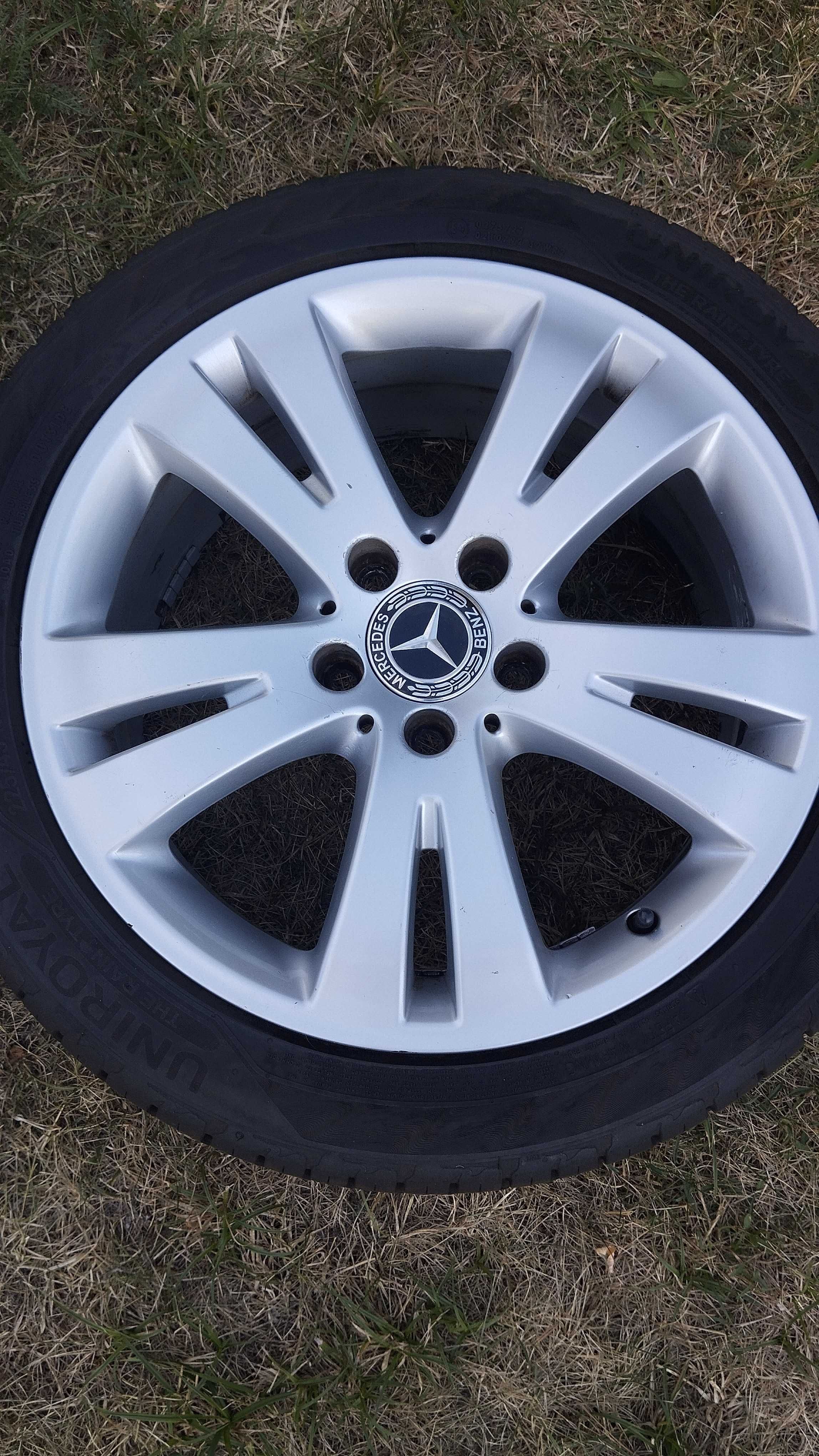 Felgi aluminiowe 17" Mercedes + opony letnie Uniroyal 225/45/17 2024r