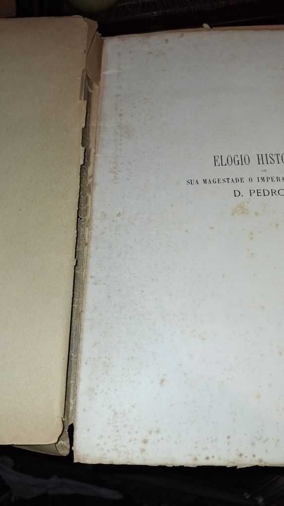 Elogio histórico D Pedro II 1893 Alfredo Cunha imperador Brasil