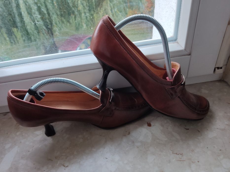 Czółenka półbuty mokasyny damskie skórzane brązowe r.37 s.Idealny