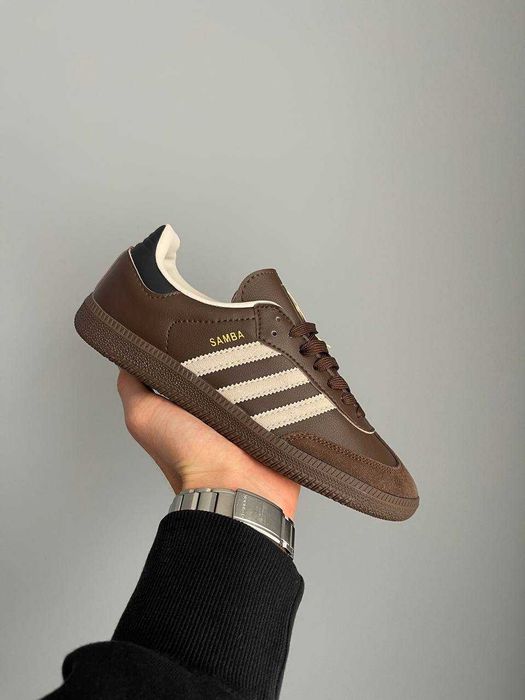Кросівки Adidas Samba OG Dark Brown Beige Gum premium