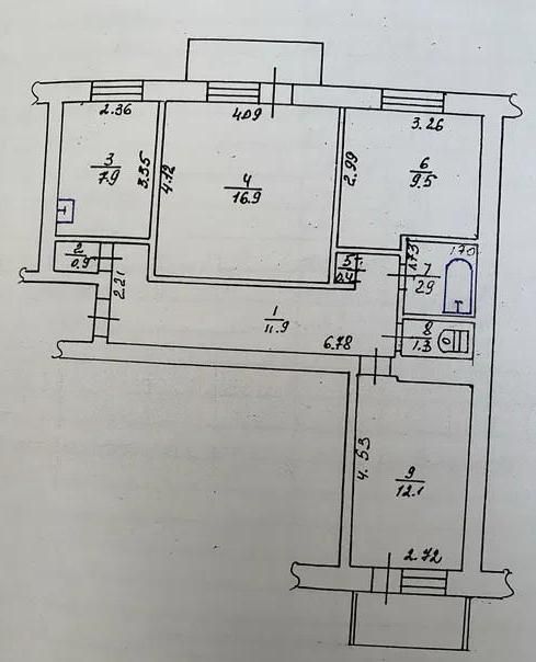 Продам 3кім.квартиру, вул.Київська, Центр,Порошинка, м.Бровари SL