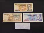 Zestaw oryginalnych banknotów pamiątki PRLu