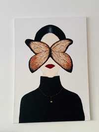 Obraz akrylowy Kobieta z motylem