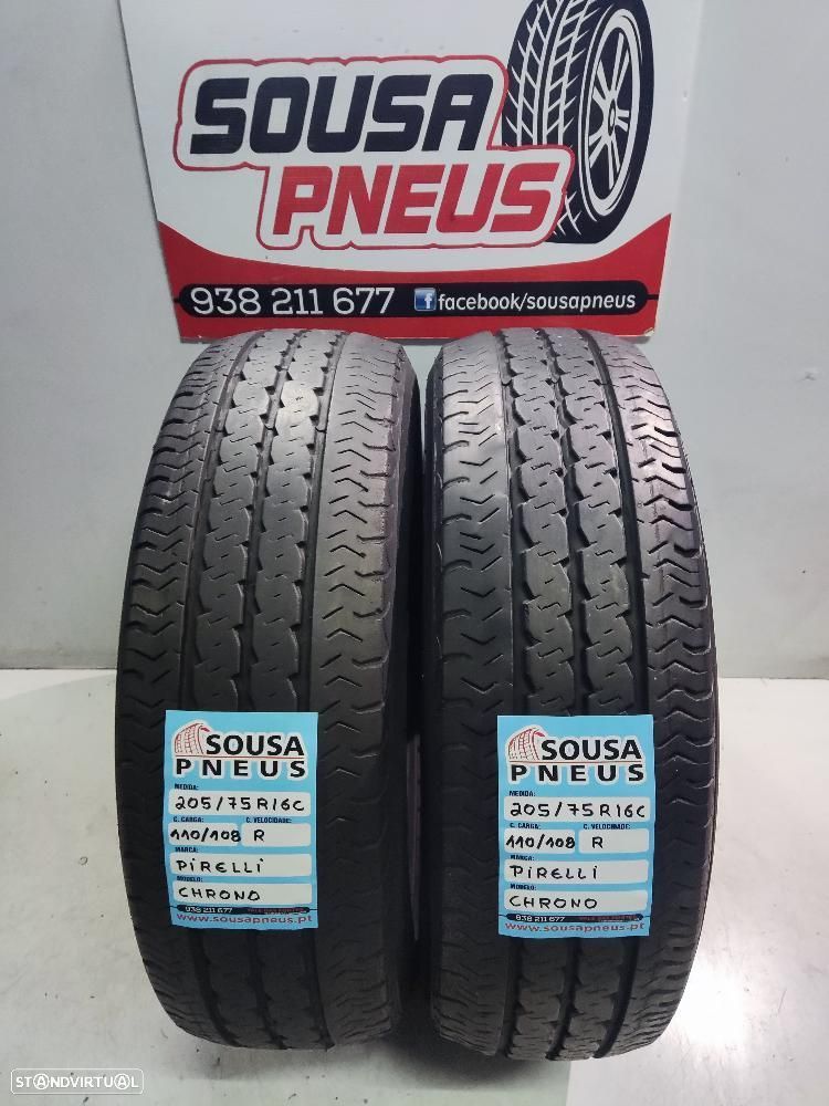 2 pneus semi novos 205-75r16 c pirelli - oferta dos portes