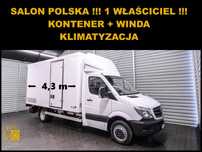 Mercedes-Benz SPRINTER KONTENER + WINDA  KONTENER + WINDA + Salon POLSKA + 1 Właściciel + Klimatyzacja !!!