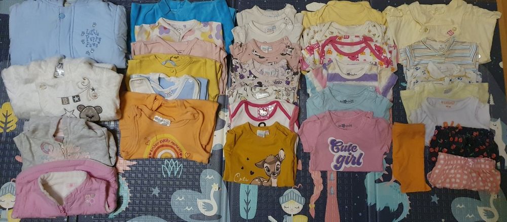 Zestaw paka ubrań 62 cm kombinezon body śpiochy kaftanik bluza koszulk