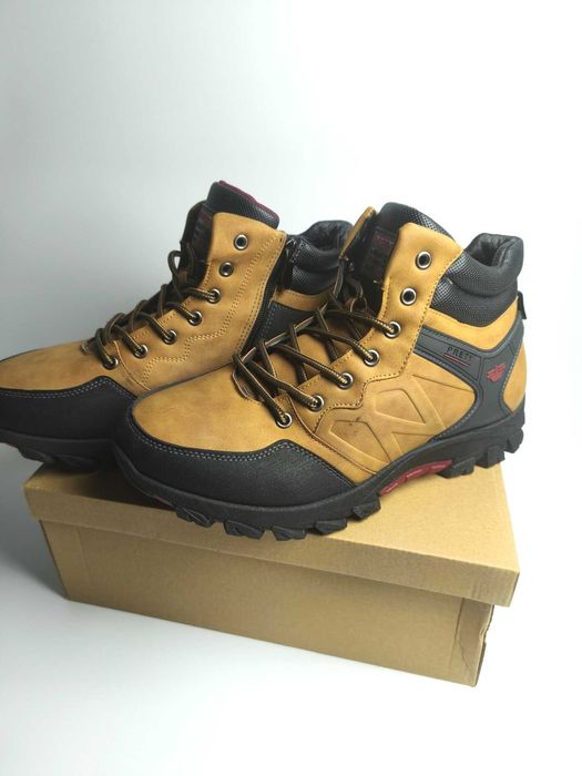 Męskie ocieplane buty zimowe nowe wytrzymałe brąz 43 Okazja