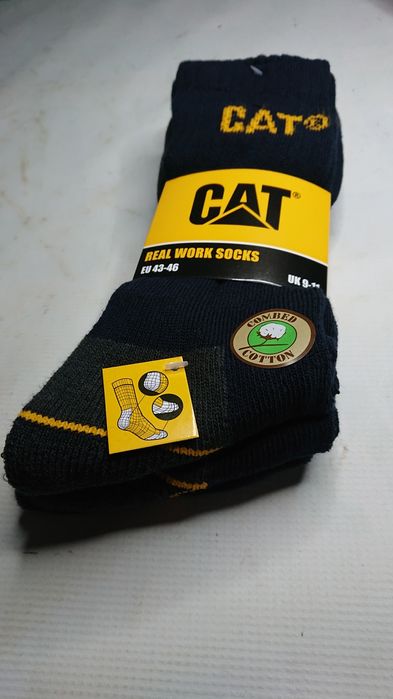 Skarpety robocze CAT Caterpillar wysokie Granatowe MOCNE 3 PAK 43-46