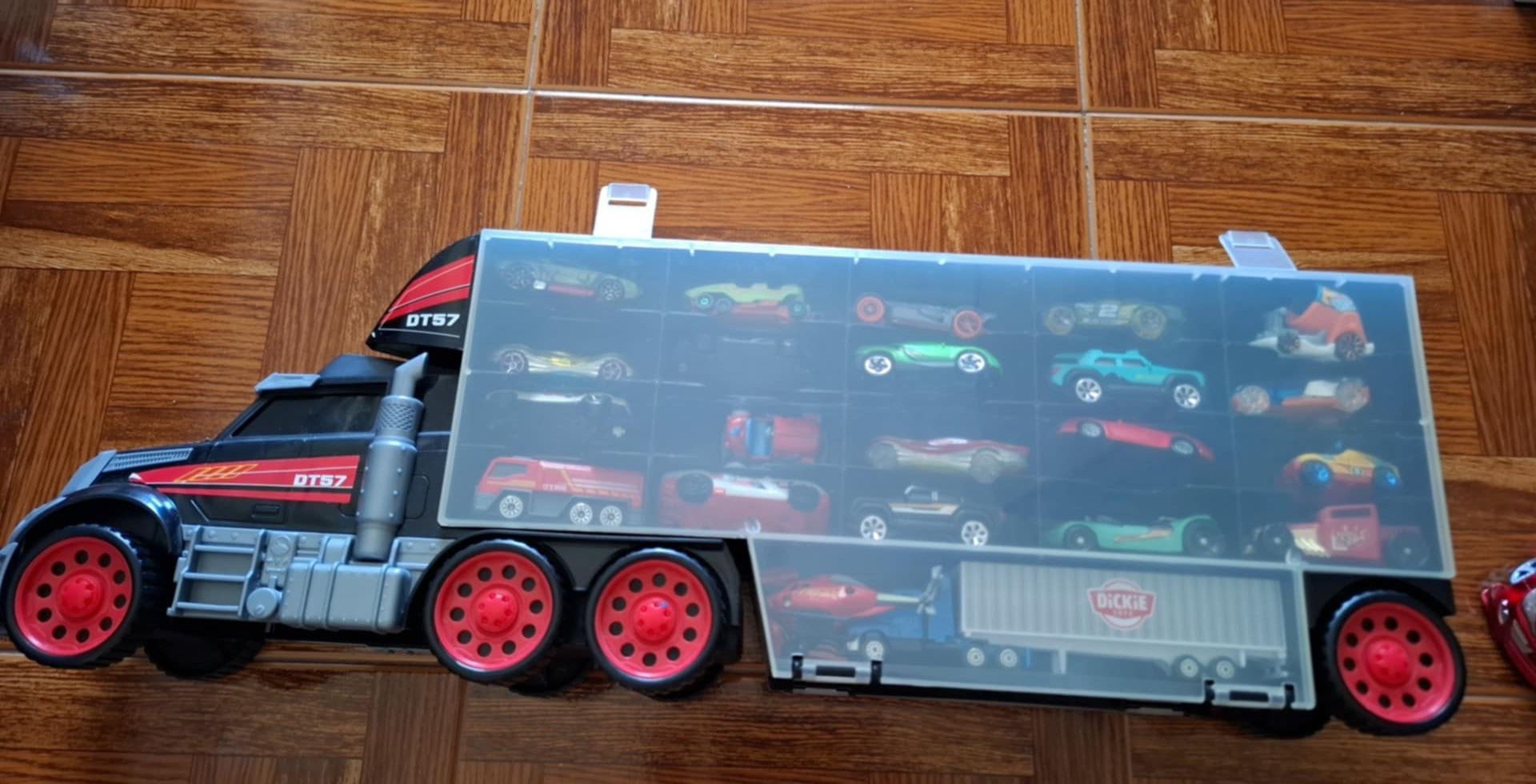 Camião mala de transporte de carros com 32 carros miniatura hot wheels