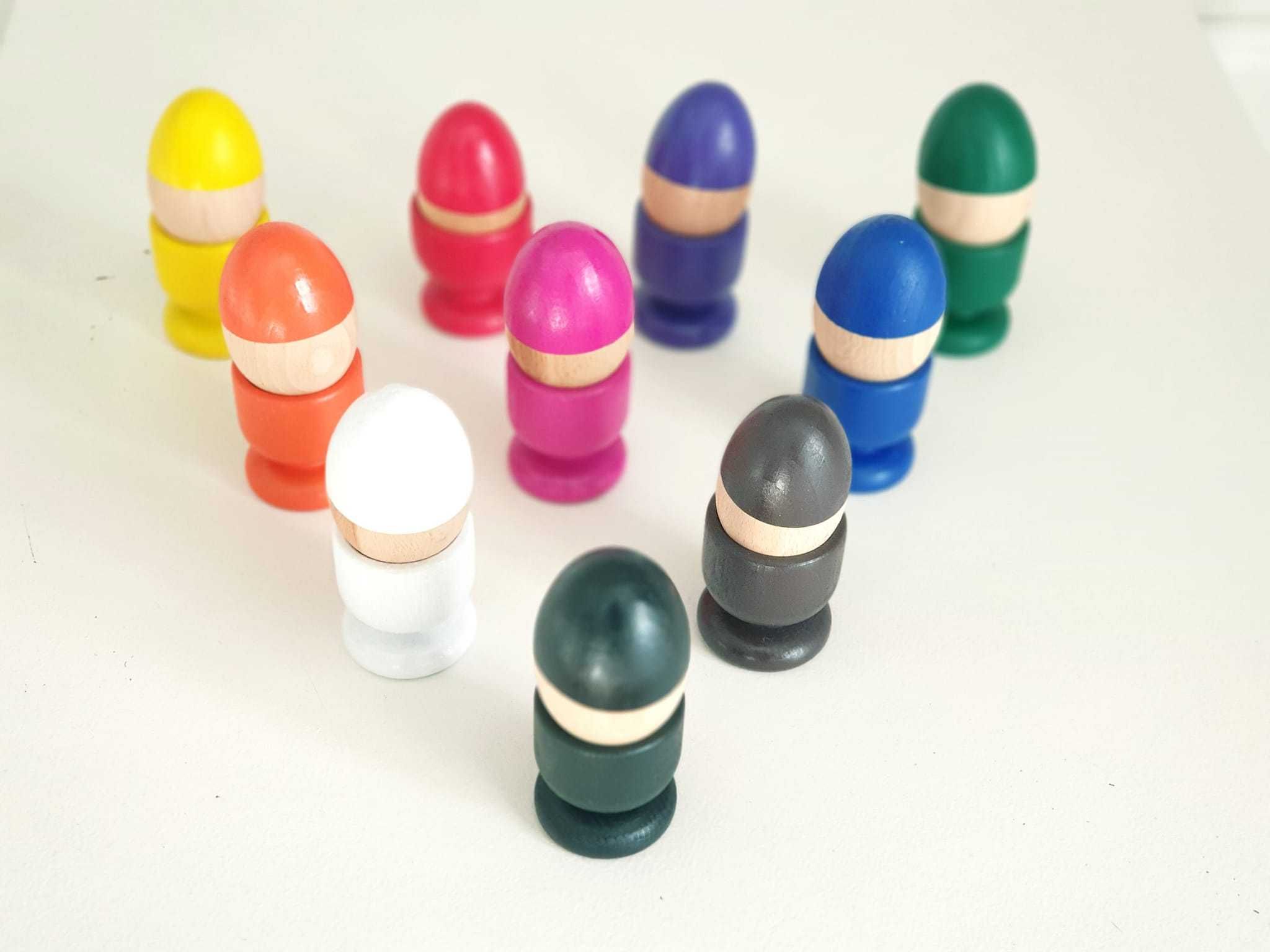 układanka lewopółkulowa jajka sorter kolorów Montessori 10 szt