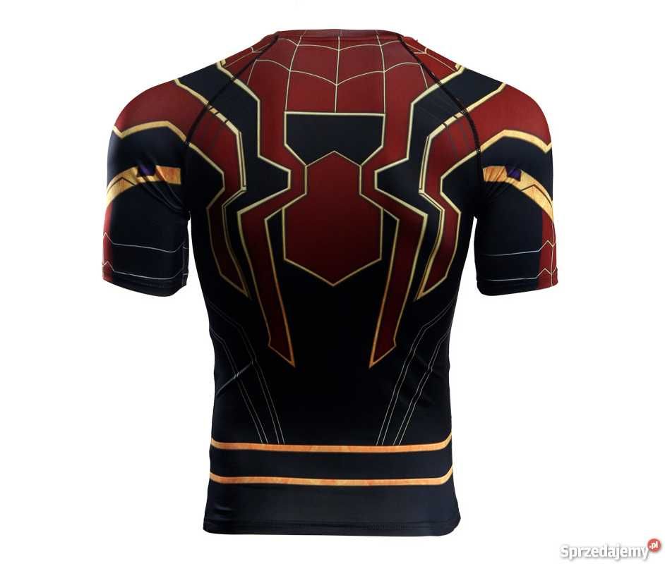 Koszulka Termoaktywna NA SIŁOWNIE Rashguard Spider-man złoty