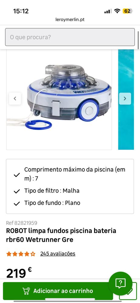 ROBOT limpa fundos piscina