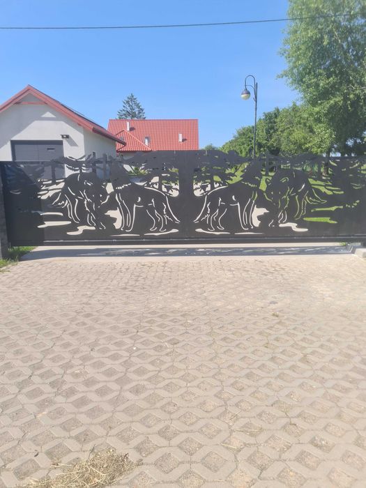 Ogrodzenie panelowe 3D przęsło ozdobne stalowe wizualizacja laser CNC