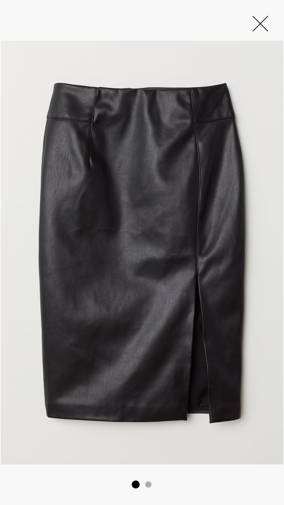 Czarna spódnica ze skóry ekologicznej H&M 38