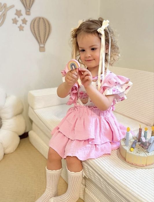 Nowa spódniczka na szelkach zula handmade 98