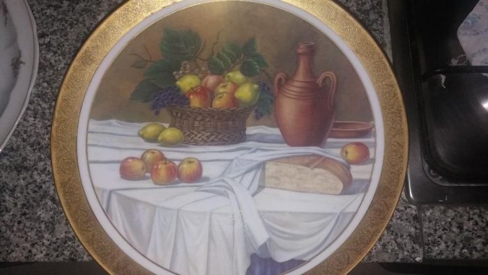 Prato Limoges pintado á mão